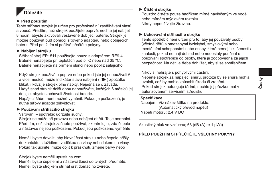 Panasonic ER1511 User Manual | Page 65 / 104