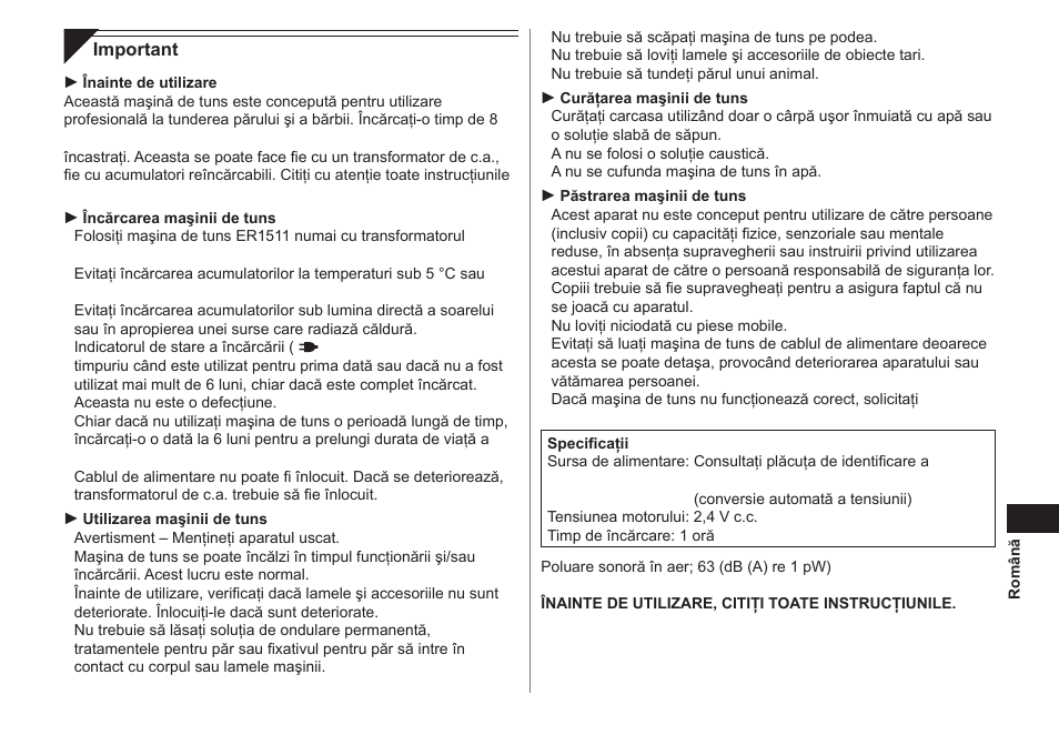 Panasonic ER1511 User Manual | Page 81 / 104