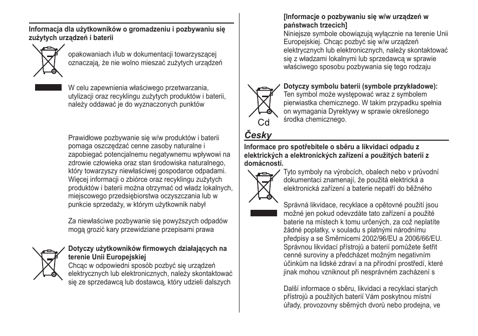 Polski, Česky | Panasonic ER1511 User Manual | Page 98 / 104