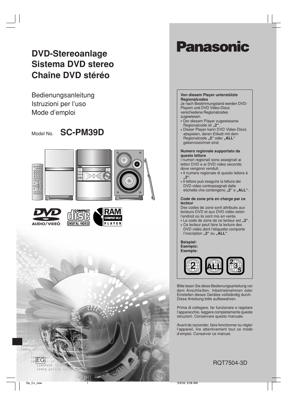 Panasonic SCPM39D User Manual | 104 pages