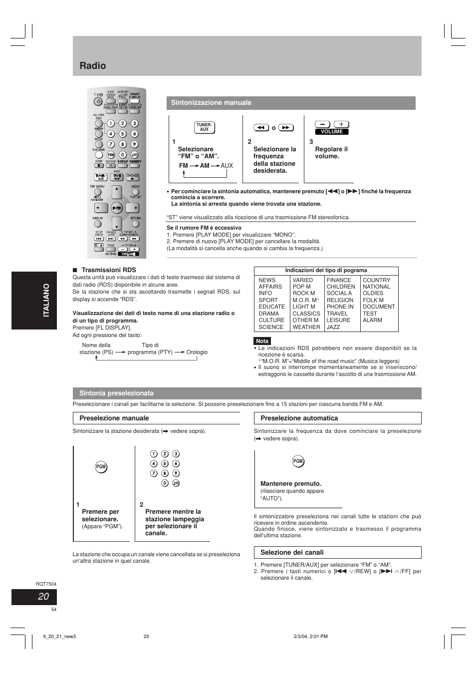 Radio | Panasonic SCPM39D User Manual | Page 54 / 104