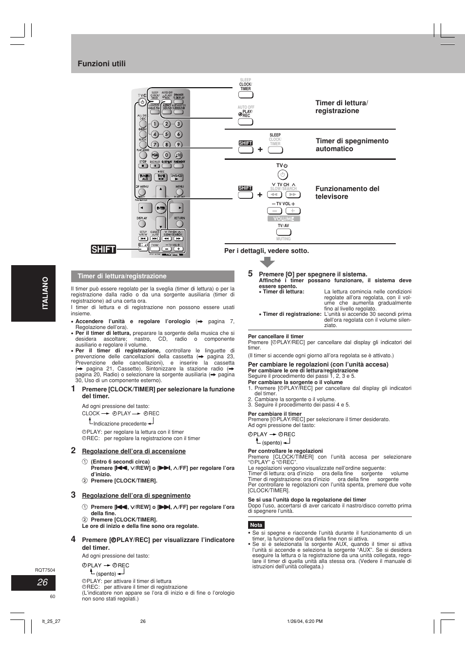 Shift, Funzioni utili | Panasonic SCPM39D User Manual | Page 60 / 104