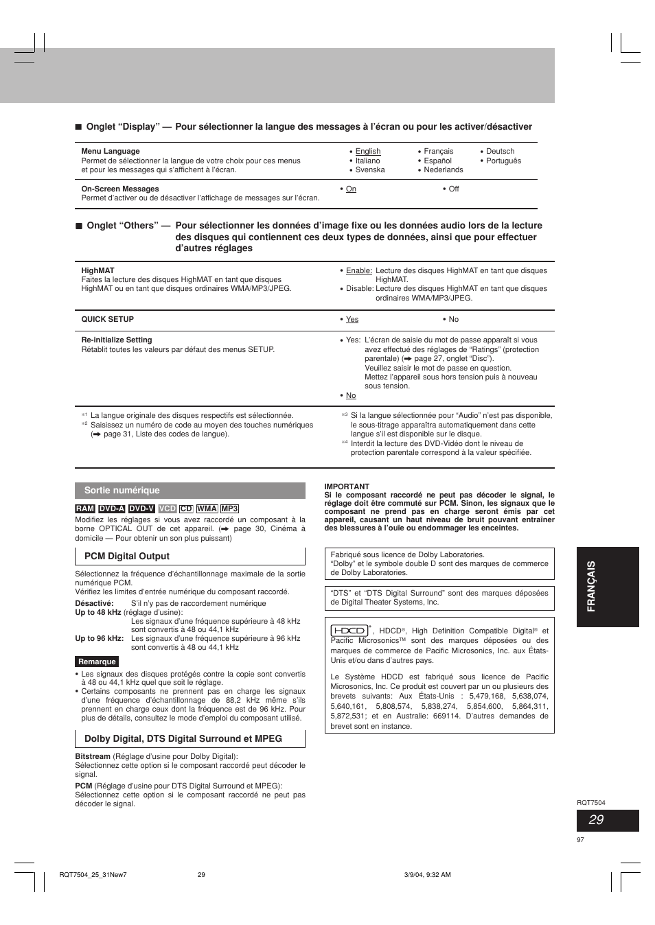 Panasonic SCPM39D User Manual | Page 97 / 104