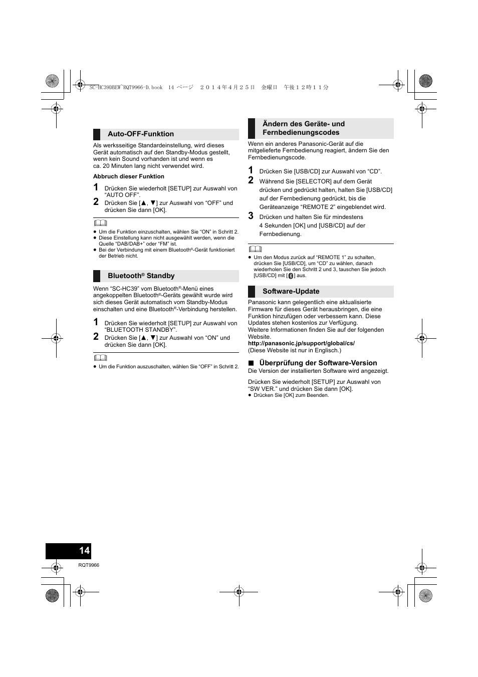 Sonstige | Panasonic SCHC39DBEW User Manual | Page 14 / 64