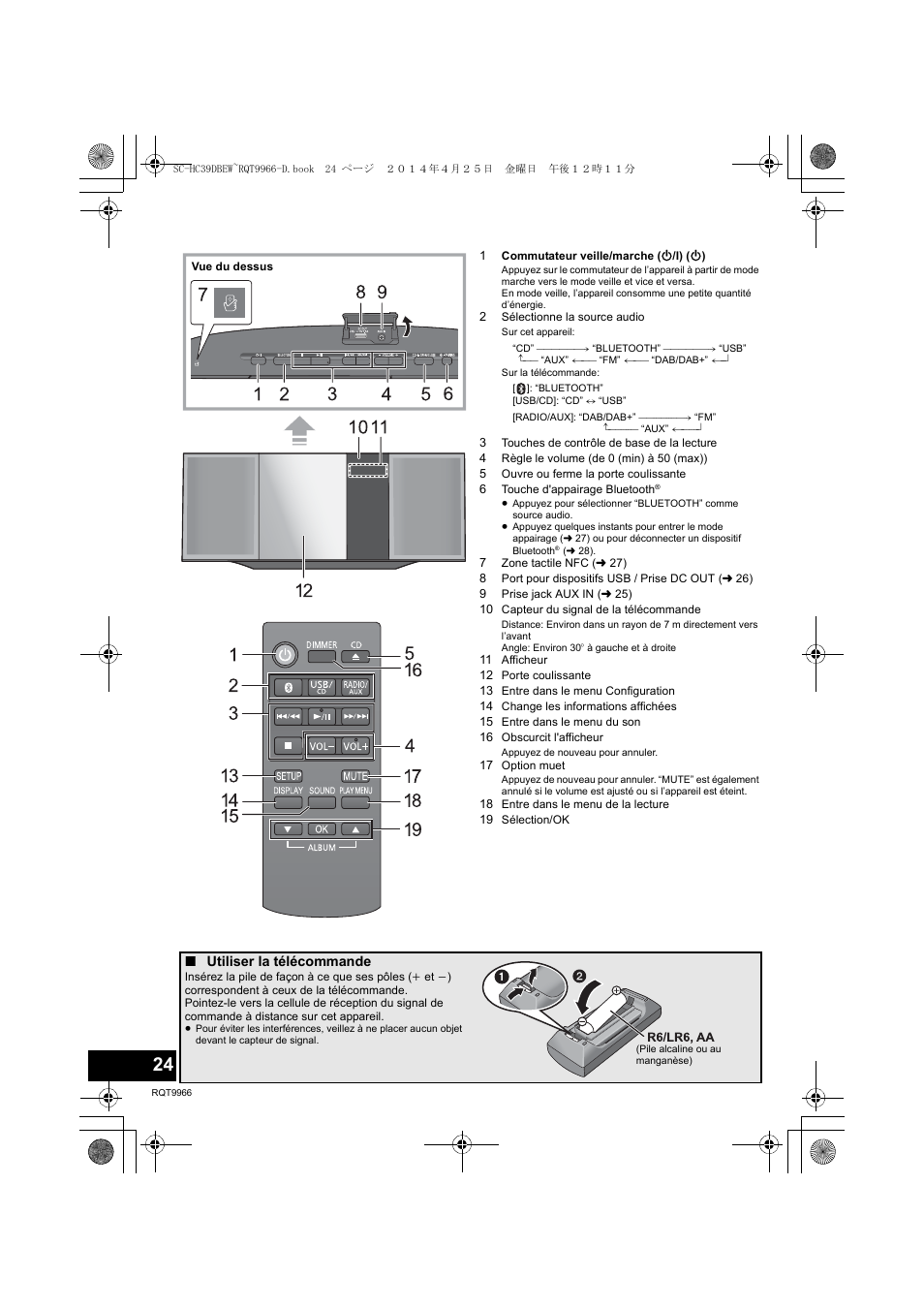 Guide des références de contrôle | Panasonic SCHC39DBEW User Manual | Page 24 / 64