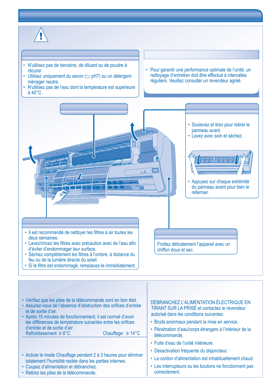 Entretien et nettoyage entretien et nettoyage | Panasonic CUPW18GKX User Manual | Page 6 / 8