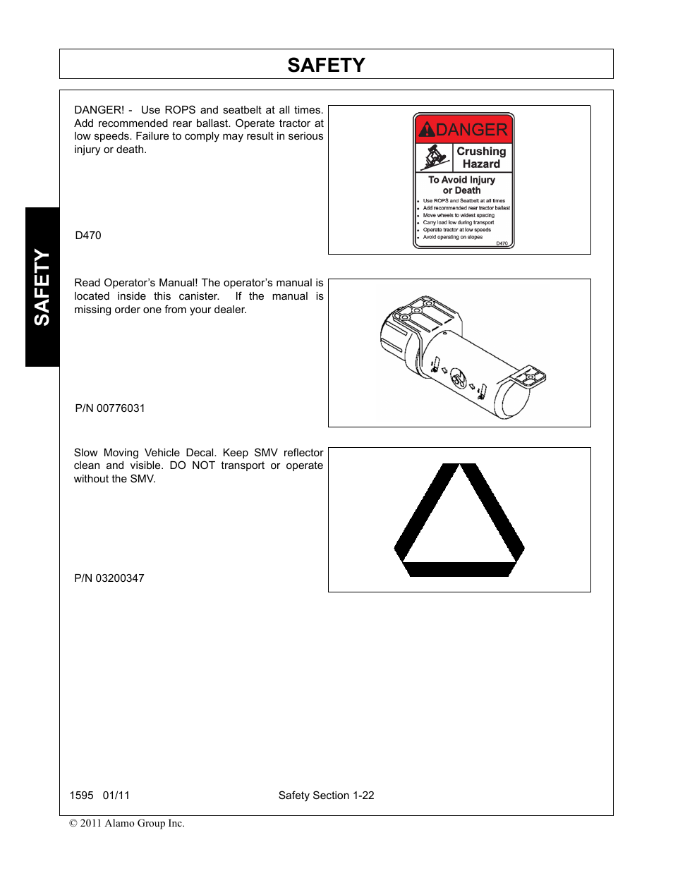 Safety | Alamo 1595 User Manual | Page 26 / 102