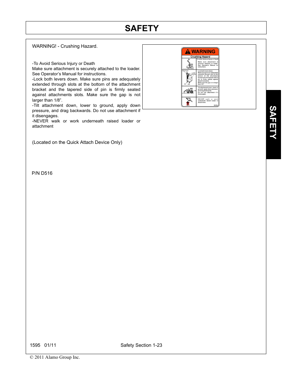 Safety | Alamo 1595 User Manual | Page 27 / 102