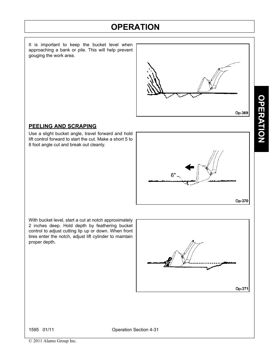 Peeling and scraping, Operation, Opera t ion | Alamo 1595 User Manual | Page 75 / 102