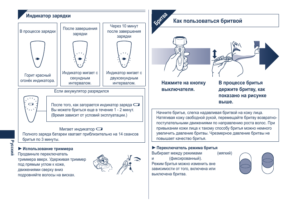 Бритв а | Panasonic ES8101 User Manual | Page 100 / 116