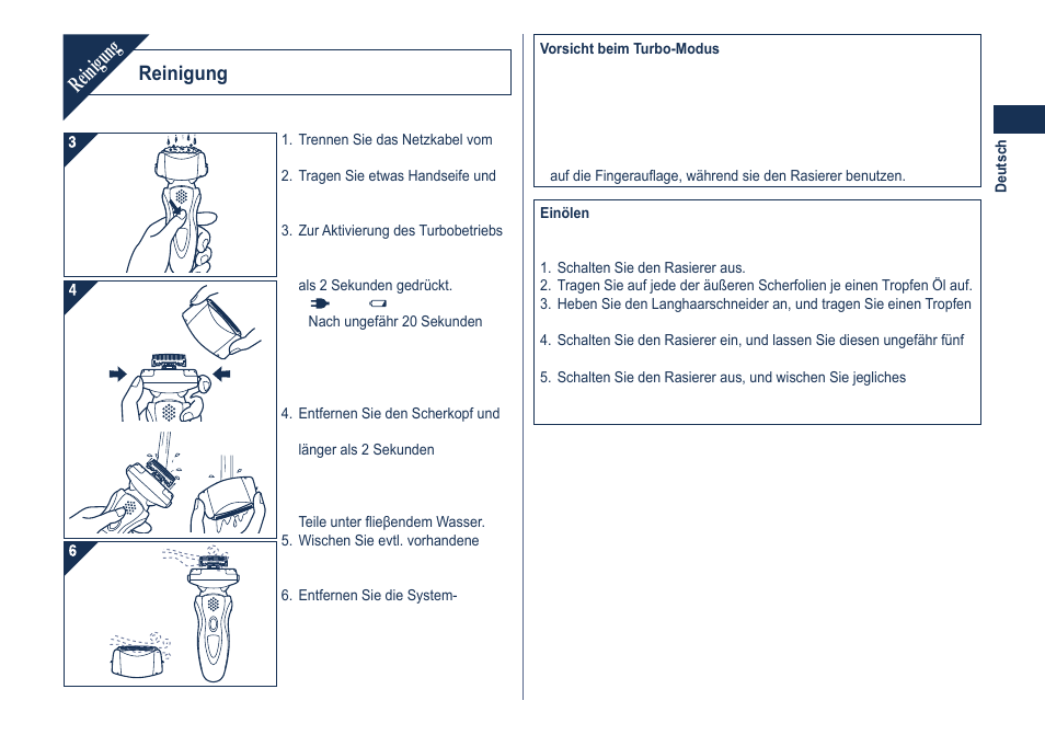 Reinigung | Panasonic ES8101 User Manual | Page 11 / 116