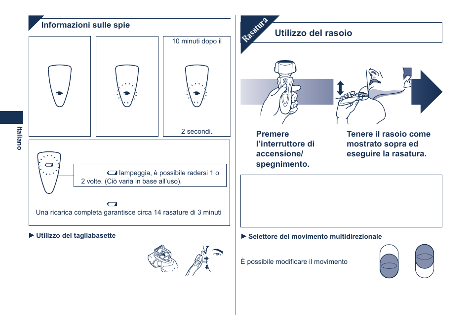 Rasatura | Panasonic ES8101 User Manual | Page 22 / 116