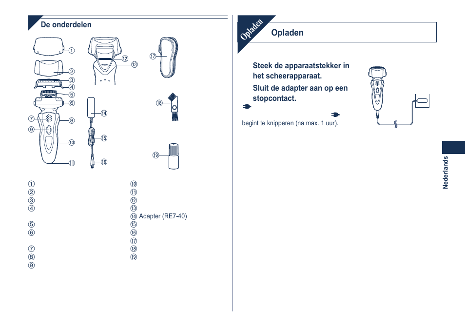 Opladen | Panasonic ES8101 User Manual | Page 27 / 116