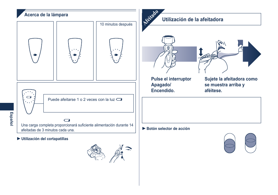 Afeitado | Panasonic ES8101 User Manual | Page 34 / 116