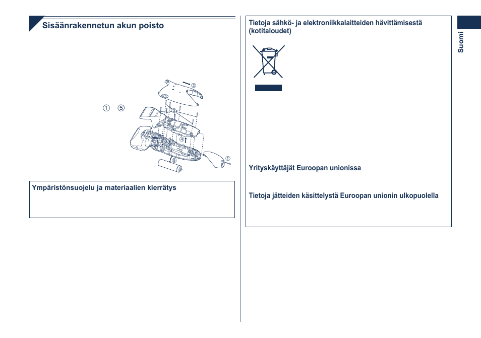 Sisäänrakennetun akun poisto | Panasonic ES8101 User Manual | Page 67 / 116