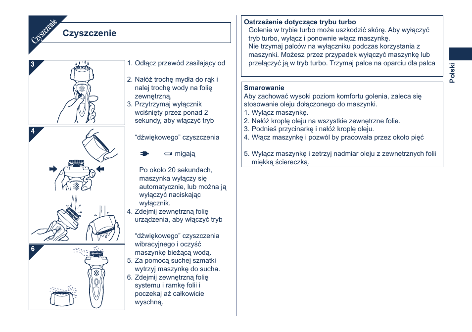 Czyszczenie | Panasonic ES8101 User Manual | Page 71 / 116