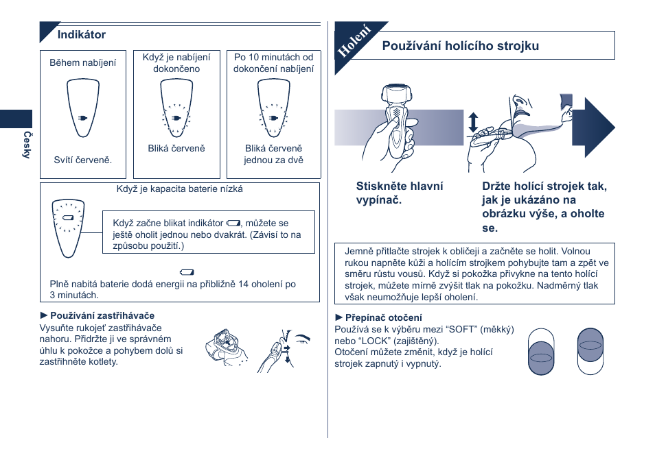 Holení | Panasonic ES8101 User Manual | Page 76 / 116