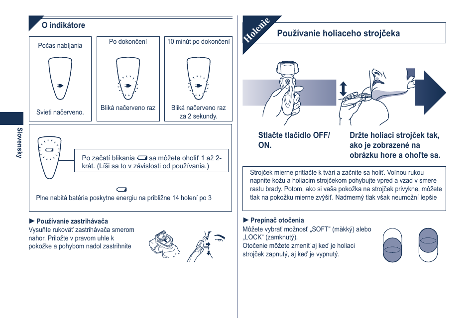 Holenie | Panasonic ES8101 User Manual | Page 82 / 116