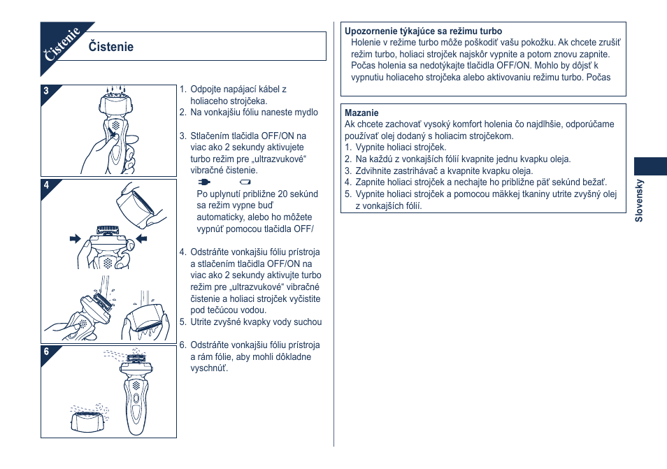 Čistenie | Panasonic ES8101 User Manual | Page 83 / 116