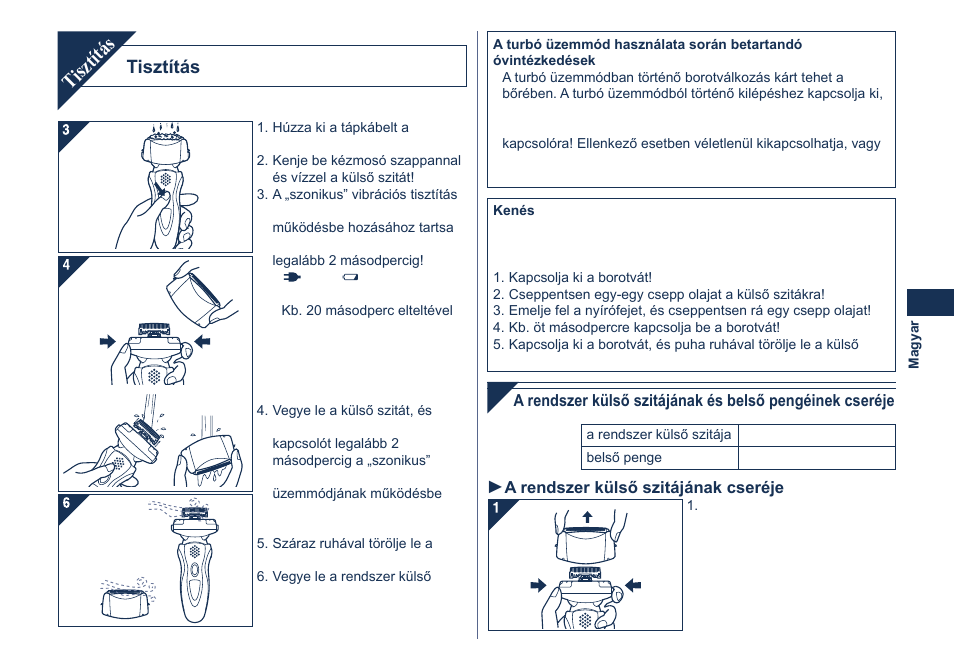 Tisztítás | Panasonic ES8101 User Manual | Page 89 / 116