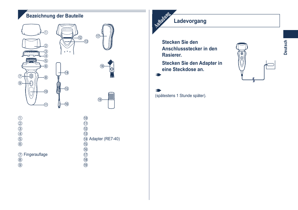 Aufladung | Panasonic ES8101 User Manual | Page 9 / 116