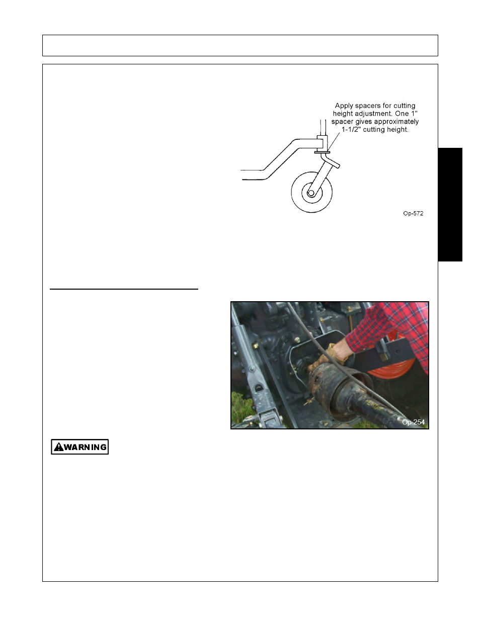 Cutting height adjustment, Roller adjustment, Driveline attachment | Driveline attachment -11, Operation, Opera t ion | Alamo RHINO TX235 User Manual | Page 105 / 150