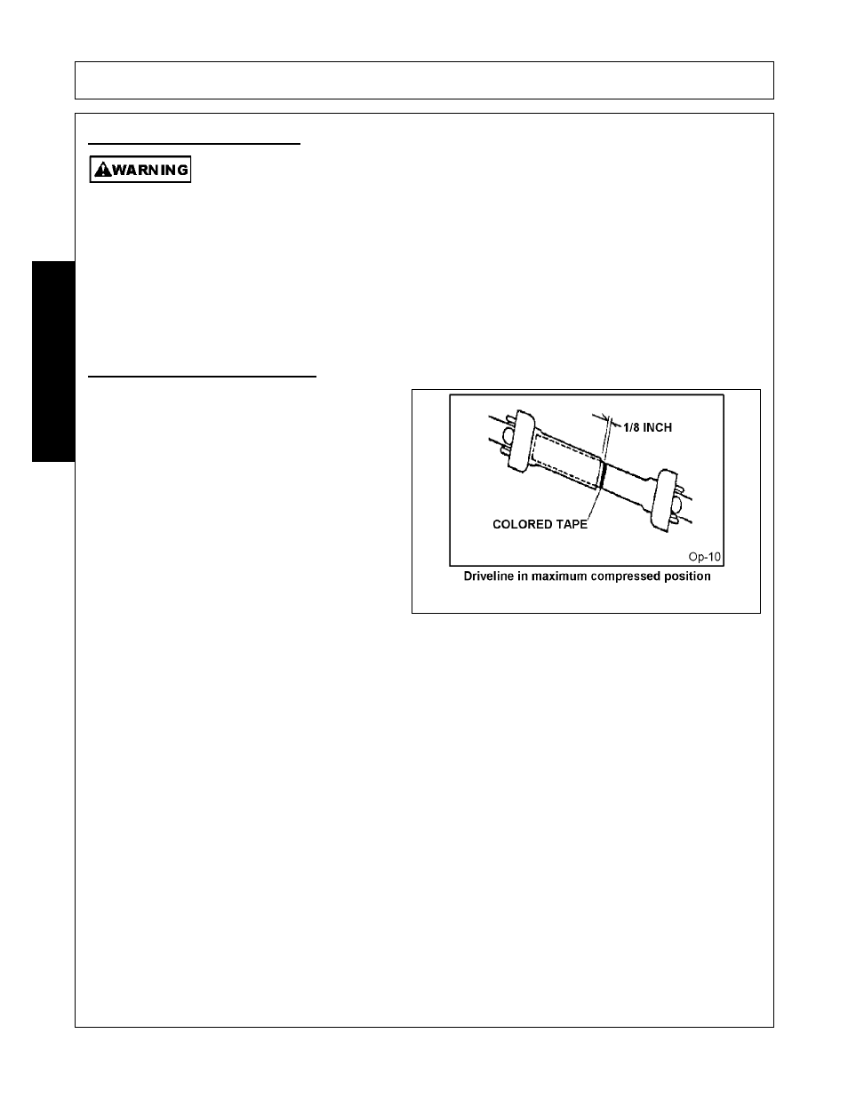 1 driveline length check, Driveline length check -12, Operation | Opera t ion | Alamo RHINO TX235 User Manual | Page 106 / 150