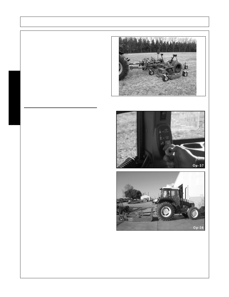 6 shutting down the implement, Shutting down the implement -32, Operation | Opera t ion | Alamo RHINO TX235 User Manual | Page 126 / 150