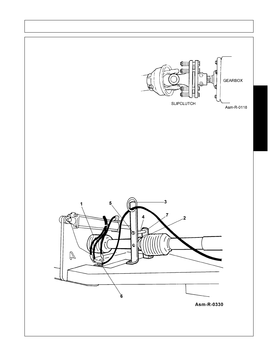 Driveline attachment, Jackstand and hose attachment, Assembly | Assembl y | Alamo RHINO TX235 User Manual | Page 91 / 150