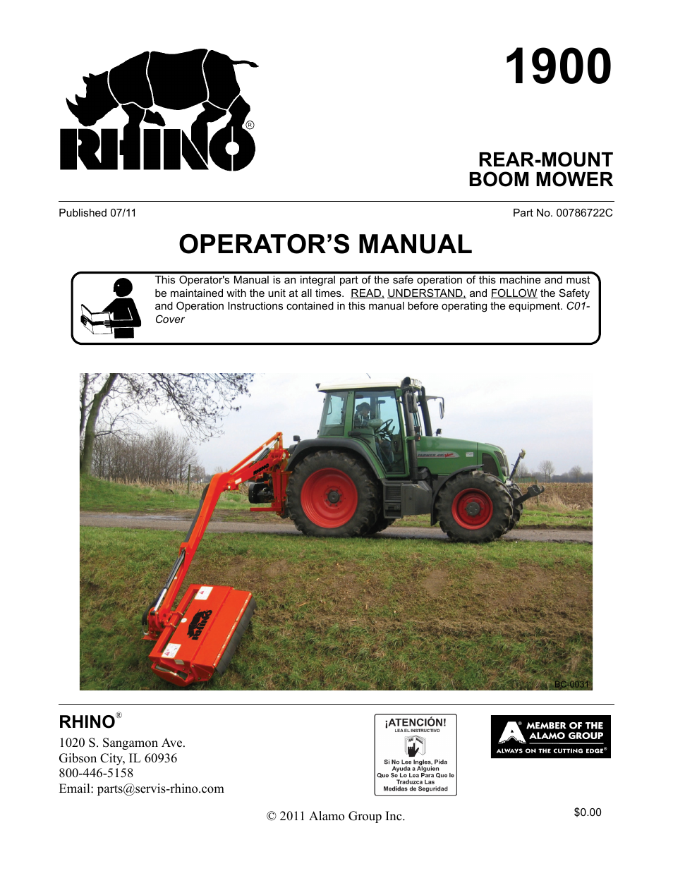 Alamo RHINO 1900 User Manual | 198 pages