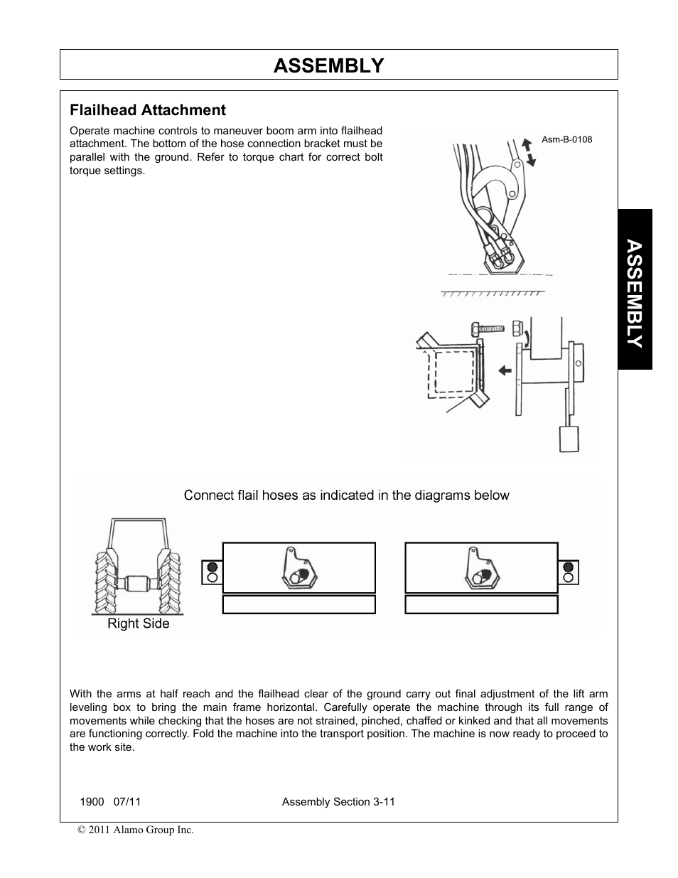 Flailhead attachment, Flailhead attachment -11, Assembly | Assembl y | Alamo RHINO 1900 User Manual | Page 107 / 198