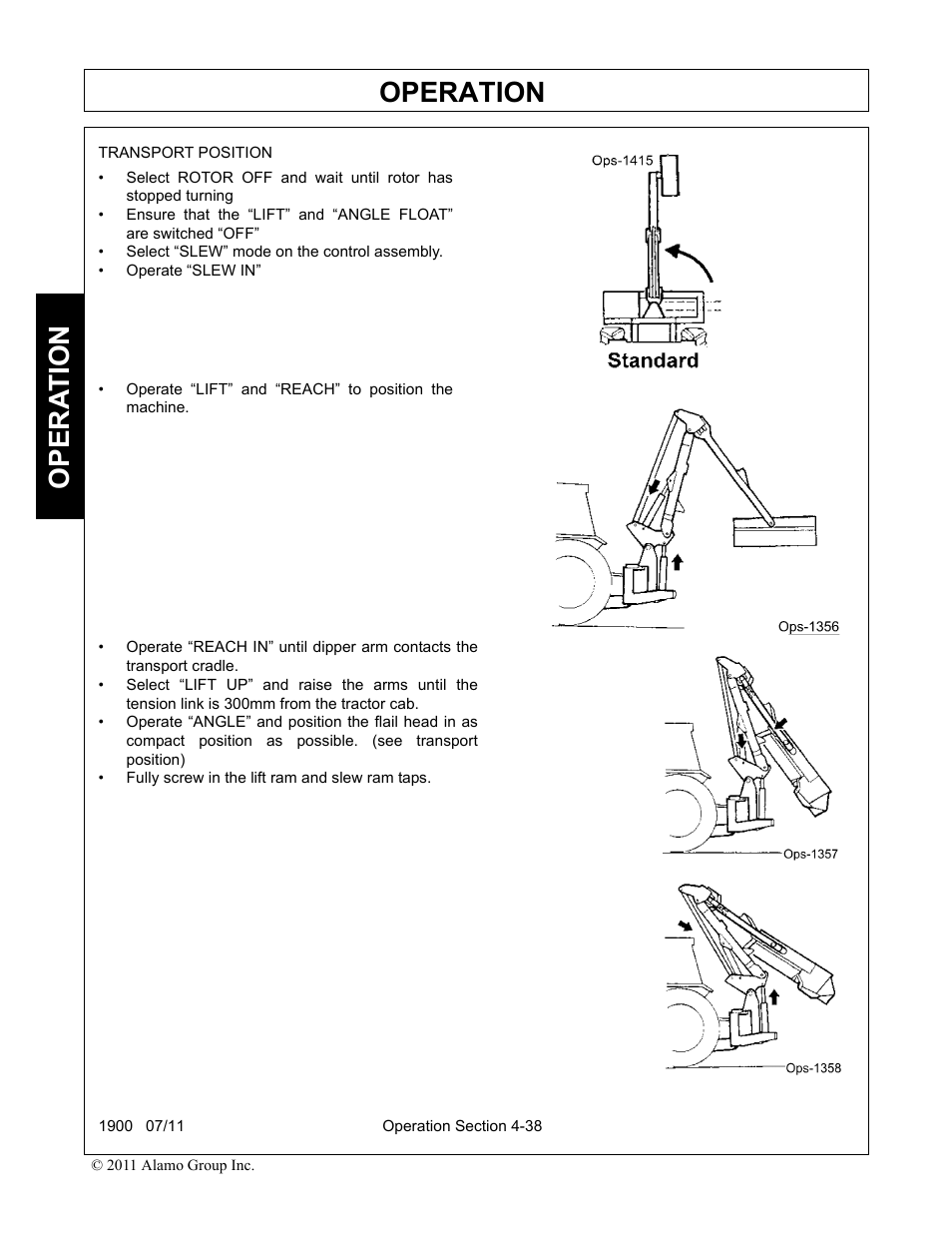 Operation, Opera t ion | Alamo RHINO 1900 User Manual | Page 148 / 198