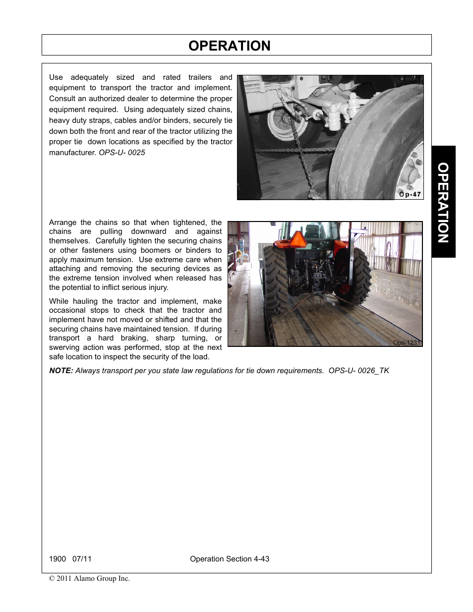 Operation, Opera t ion | Alamo RHINO 1900 User Manual | Page 153 / 198