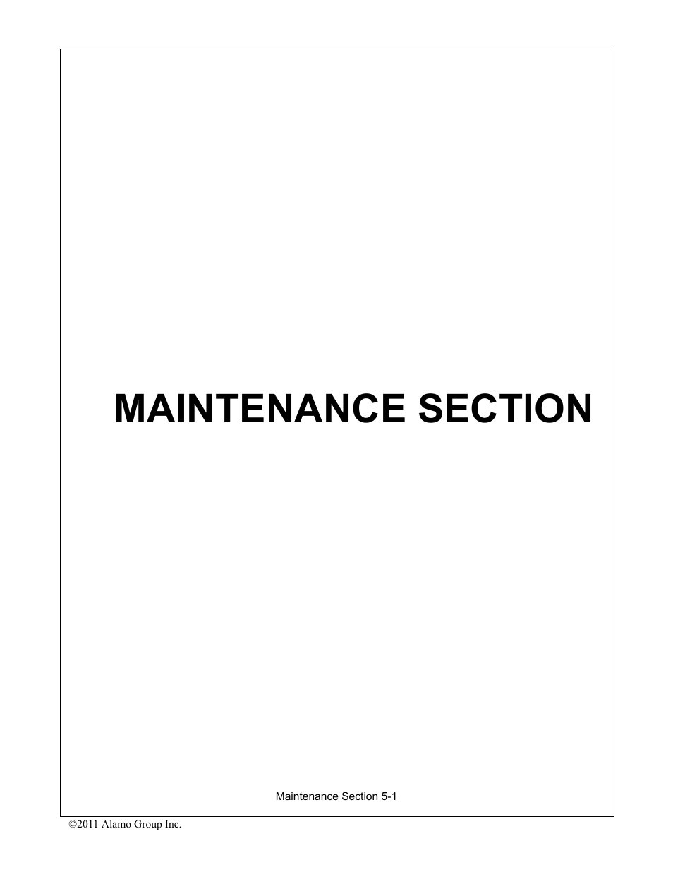 Maintenance section, Maintenance section -1 | Alamo RHINO 1900 User Manual | Page 163 / 198