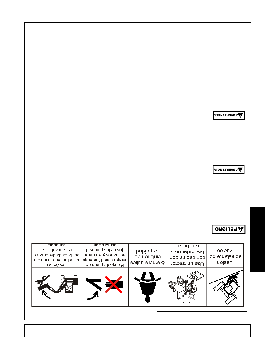Seguridad, Riesgo de aplastamient o | Alamo RHINO 1900 User Manual | Page 189 / 198