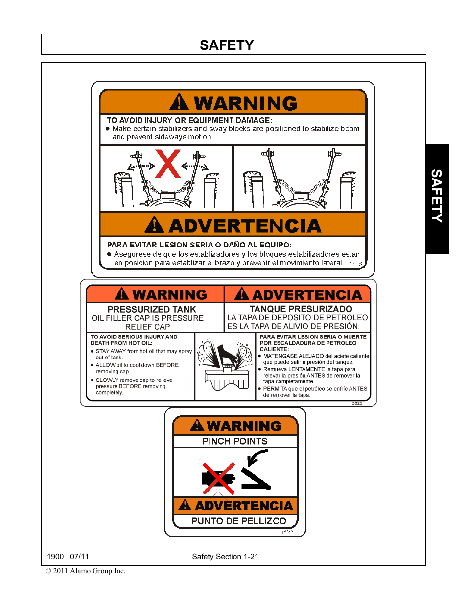 Safety | Alamo RHINO 1900 User Manual | Page 29 / 198