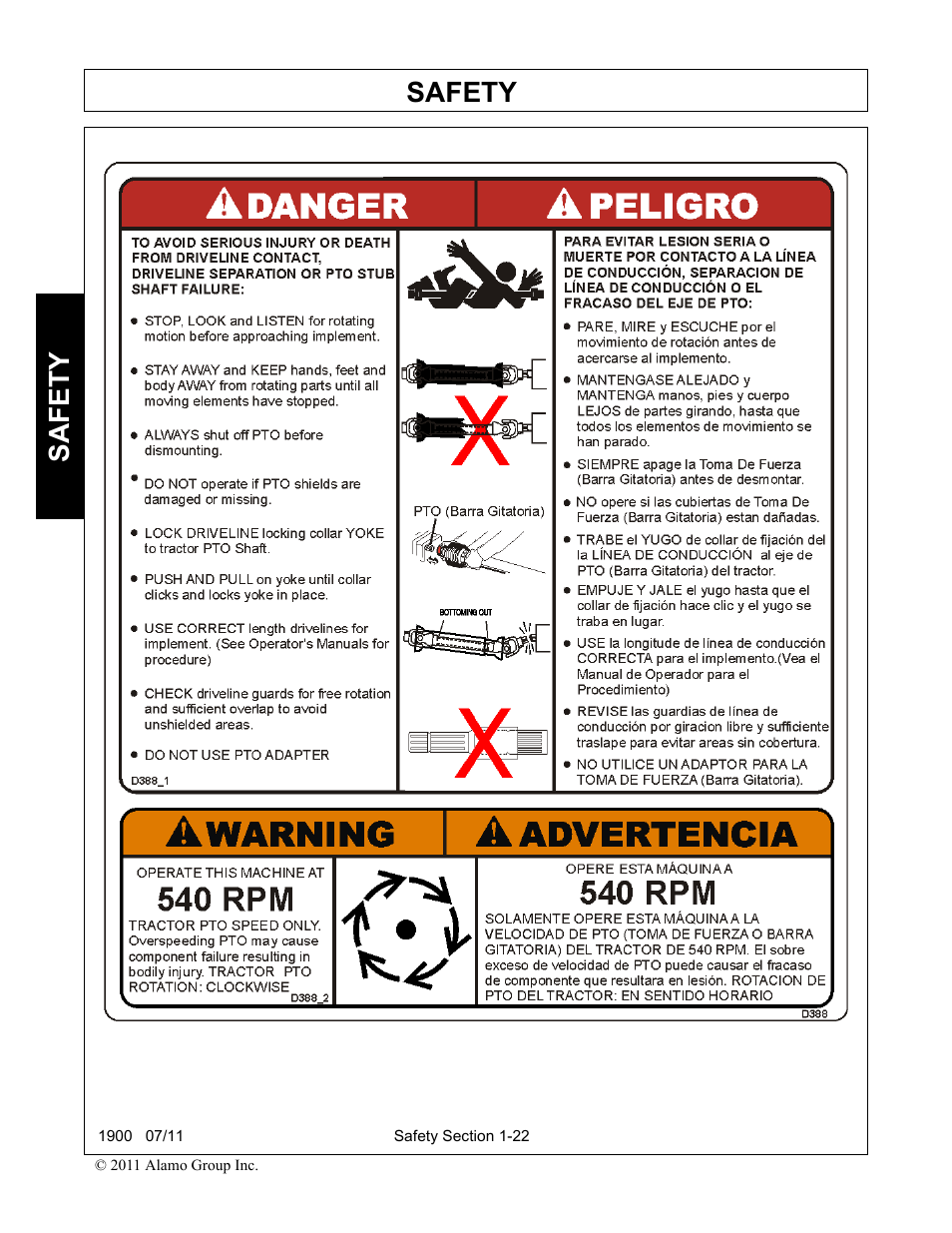 Safety | Alamo RHINO 1900 User Manual | Page 30 / 198