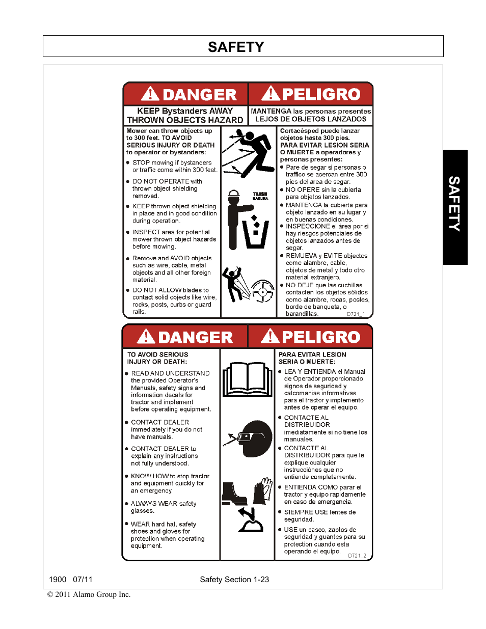 Safety | Alamo RHINO 1900 User Manual | Page 31 / 198