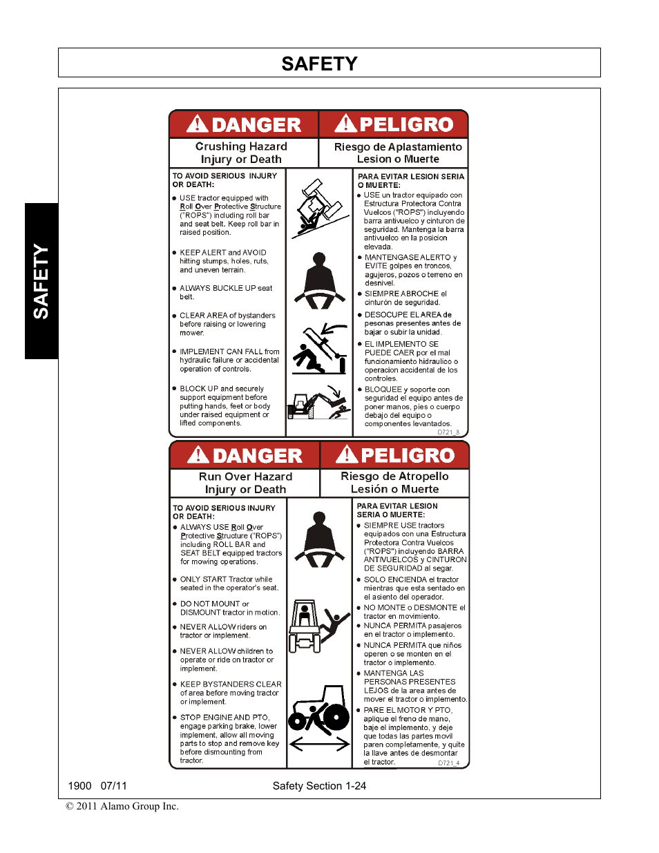 Safety | Alamo RHINO 1900 User Manual | Page 32 / 198
