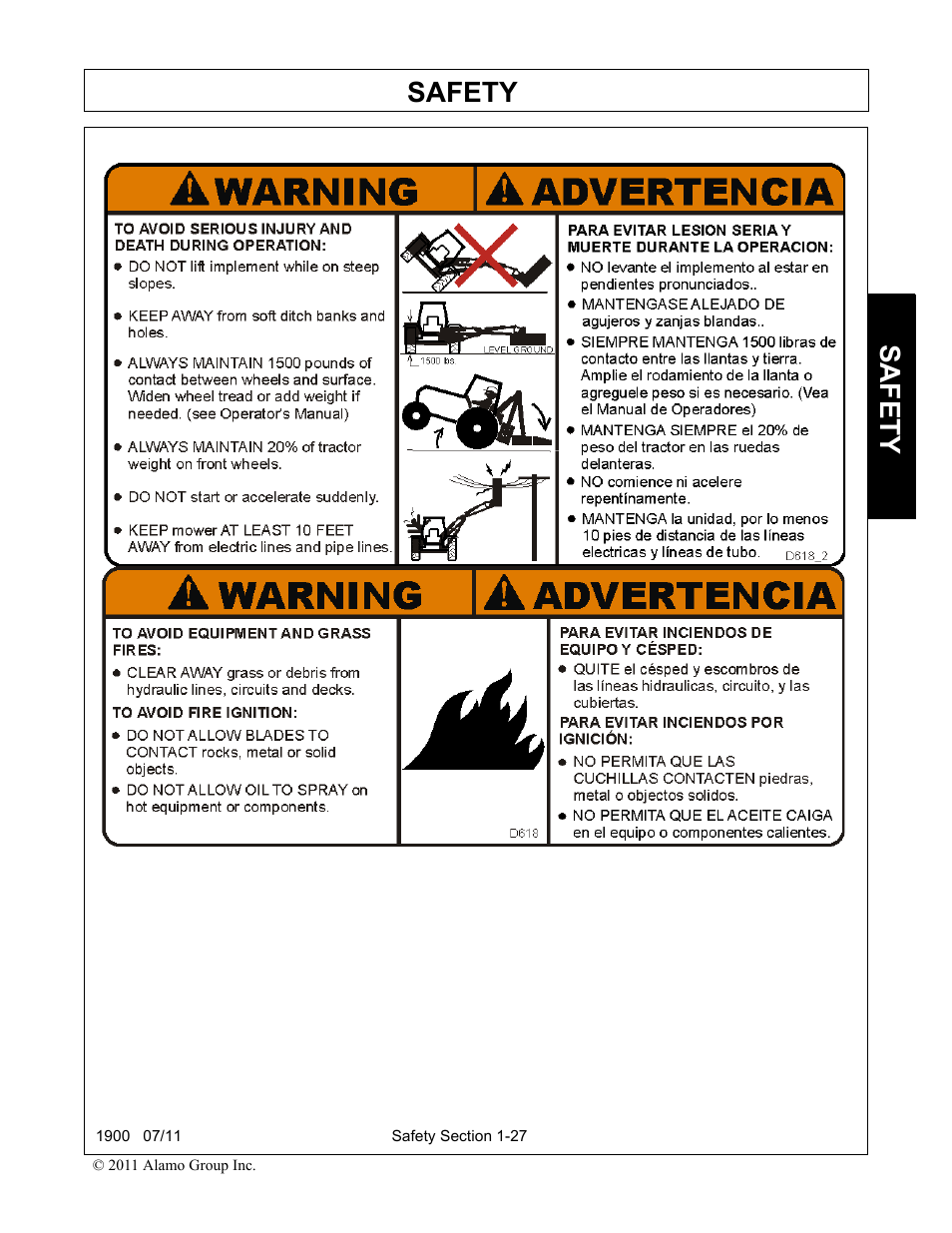 Safety | Alamo RHINO 1900 User Manual | Page 35 / 198