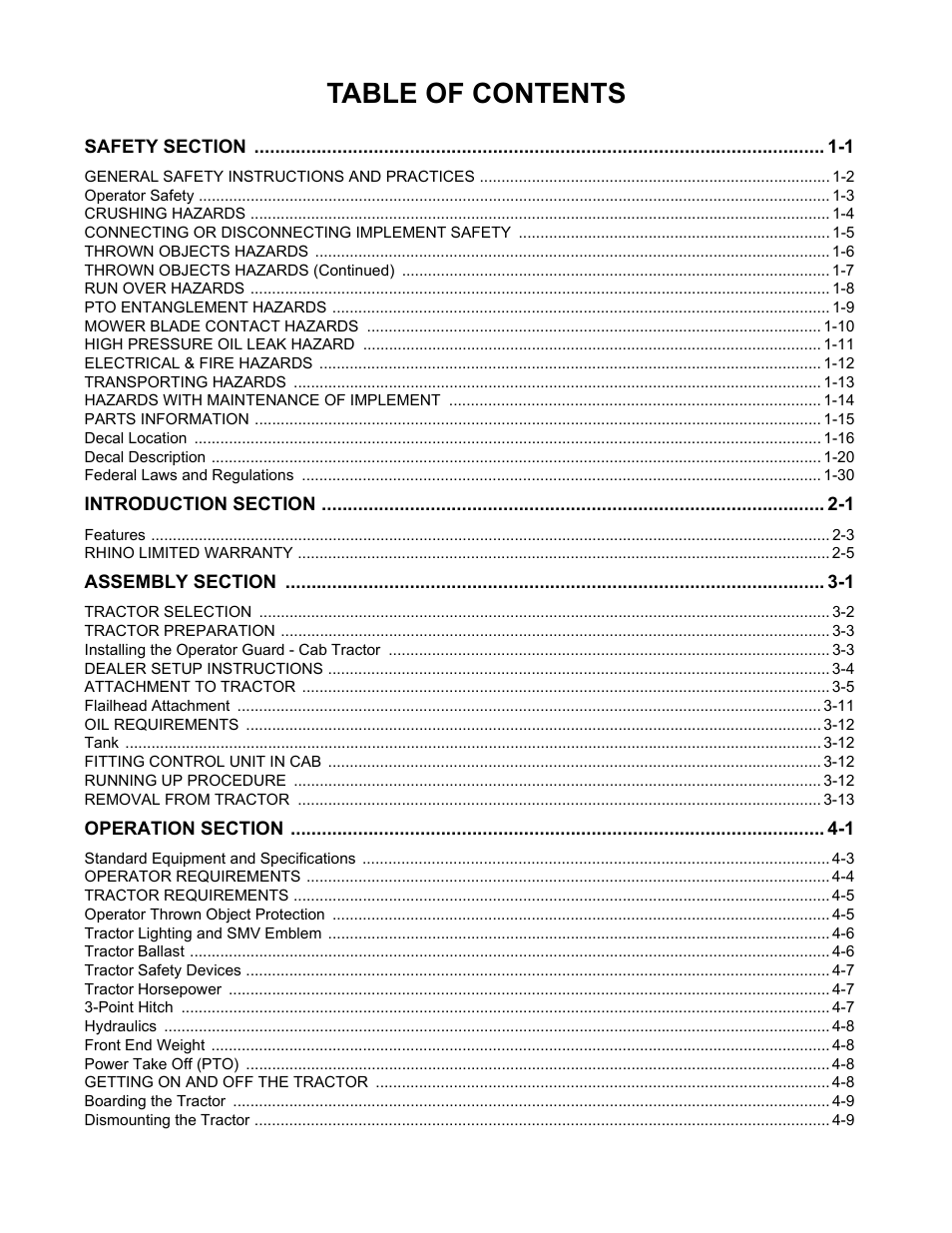 Alamo RHINO 1900 User Manual | Page 7 / 198