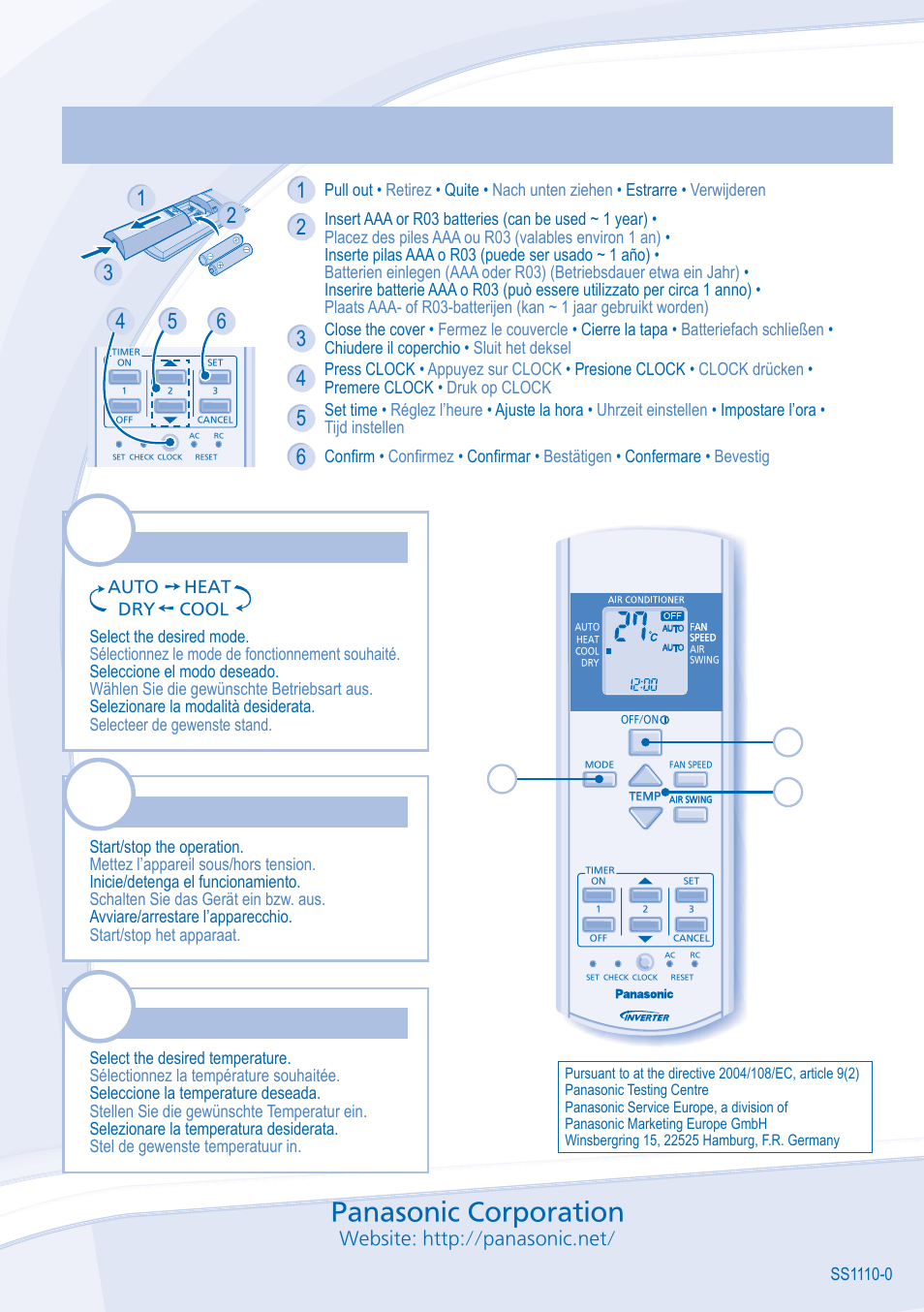 Panasonic corporation | Panasonic CSMRE7MKE User Manual | Page 12 / 12