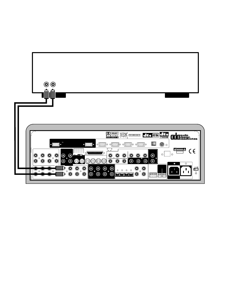 Cd player connection, Cd player, Page 20 | Audio cable 6 6, Risk of electric shock do not open, Risque de choc electrique. ne pas ouvrir, Stereo audio out r l, Ii h | Audio Design Associates Cinema Reference Mach II PTM-8150 User Manual | Page 21 / 113