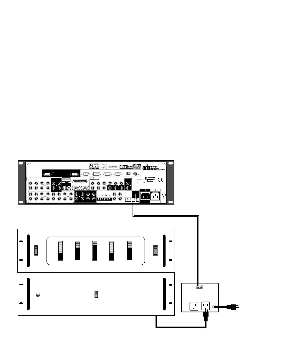 Auxiliary dc triggers, Page 42, 115 v | Risk of electric shock do not open, Risque de choc electrique. ne pas ouvrir | Audio Design Associates Cinema Reference Mach II PTM-8150 User Manual | Page 43 / 113