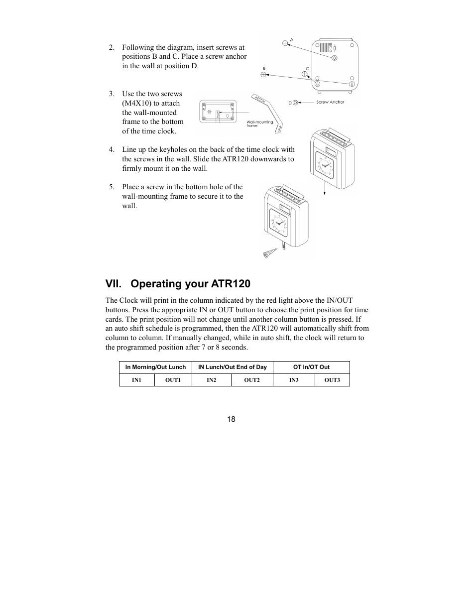 Vii. operating your atr120 | Acroprint ATR120 User Manual | Page 22 / 28