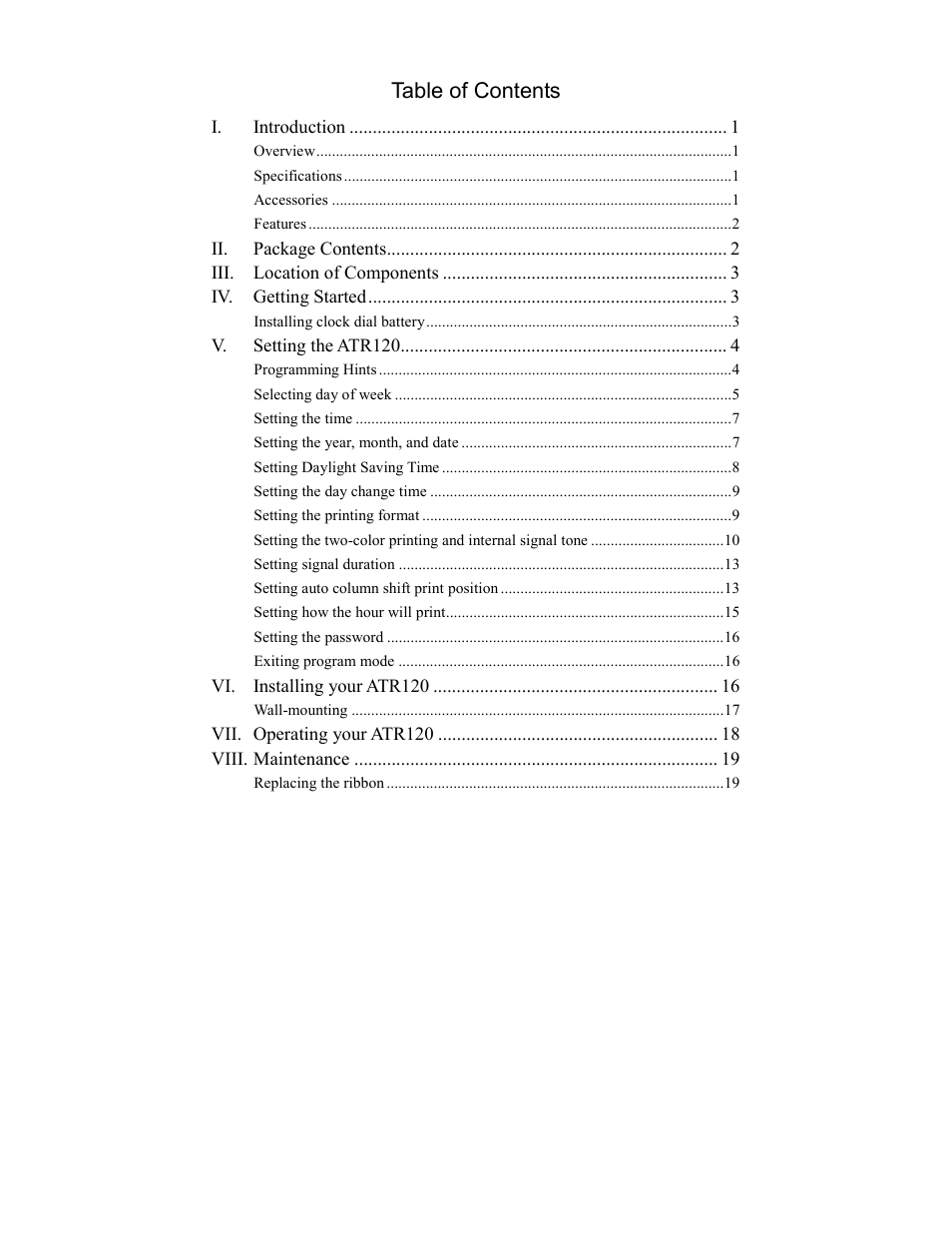 Acroprint ATR120 User Manual | Page 3 / 28