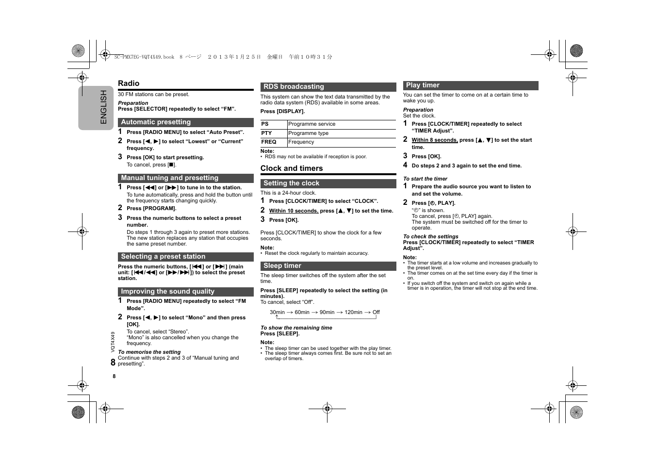 Panasonic SCPMX7EG User Manual | Page 8 / 44