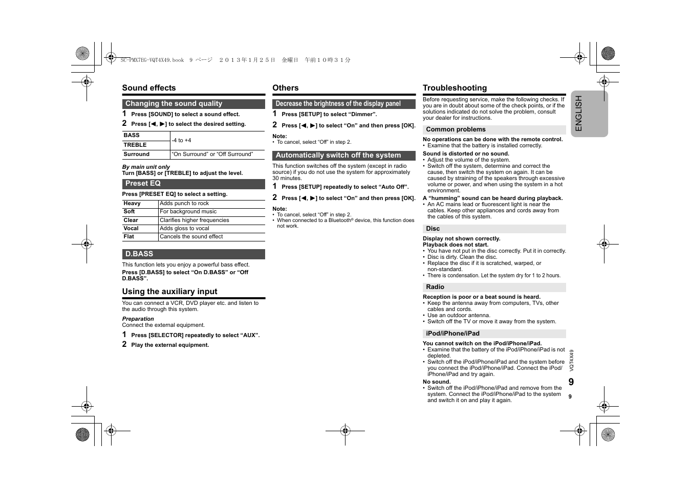 Panasonic SCPMX7EG User Manual | Page 9 / 44