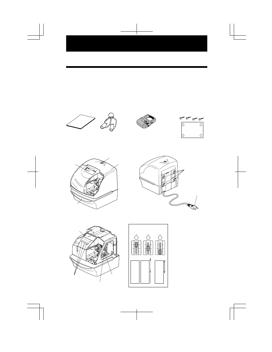 Before using your recorder, Location of name, Attached accessories print position on time card | Acroprint ES900 User Manual | Page 5 / 60