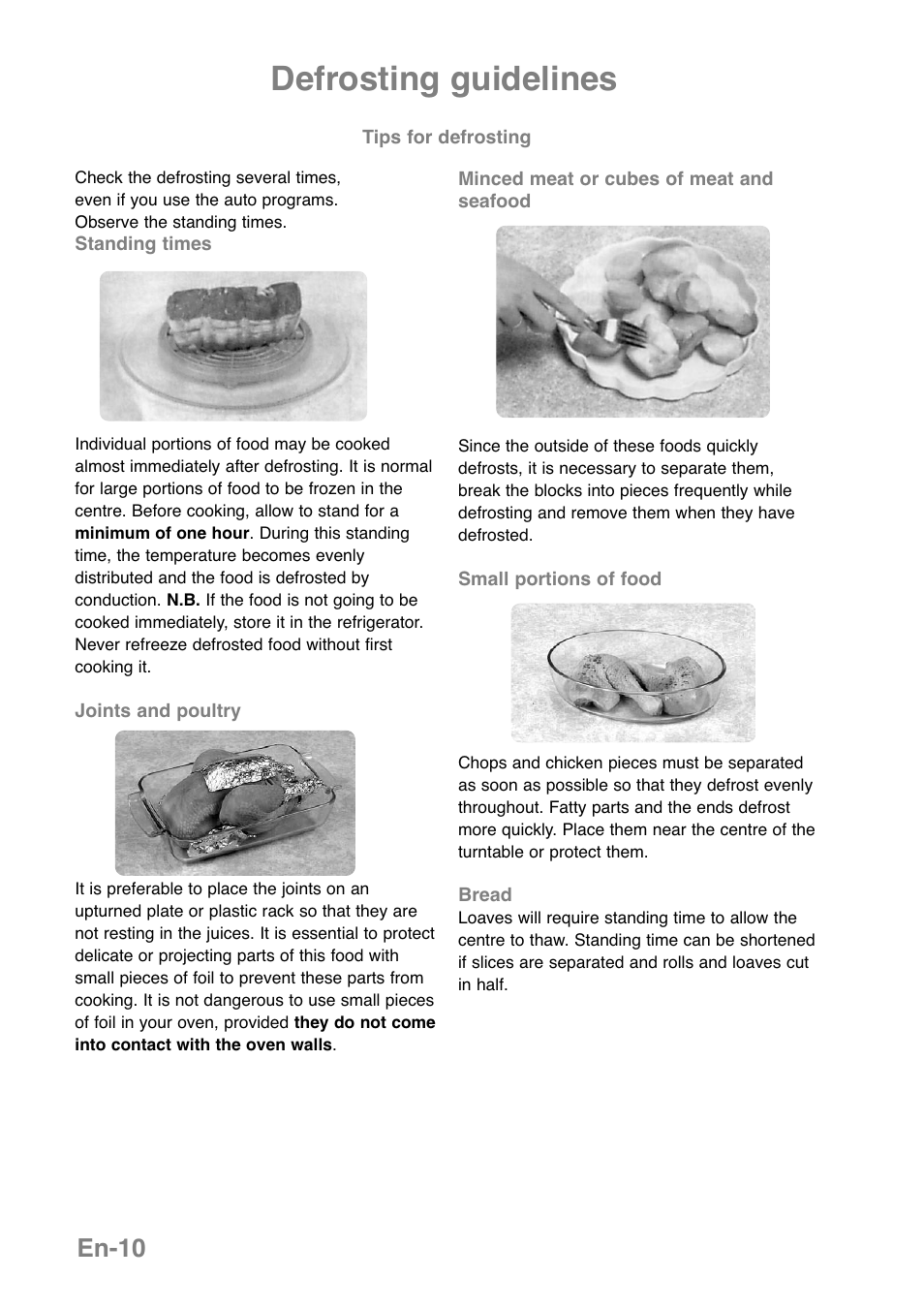 Defrosting guidelines, En-10 | Panasonic NNGD379S User Manual | Page 12 / 303
